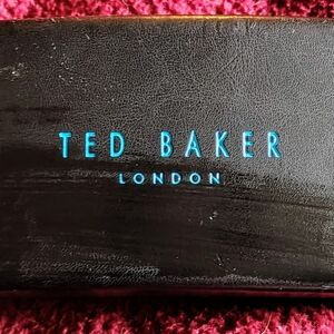 Ted Baker Black Leather Eye Glasses Case with Blue Logo